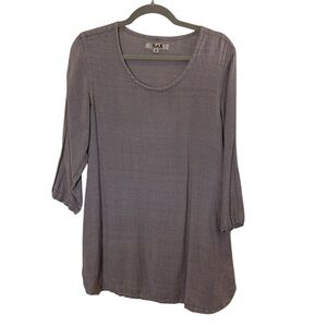 Flax Soft Gray Taupe Lagenlook Tunic Sz S